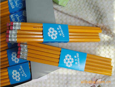 专业批发之选 四花牌普通木制带橡皮铅笔（黄杆）与浙江光辉文教用品义乌分公司